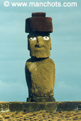Moai avec ses yeux - Ahu Ko Te Riku (île de Pâques)